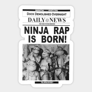 Ninja Rap Newspaper Sticker